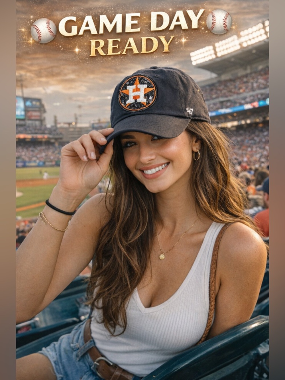 47 Brand Houston Astros Navy Blue and Orange Baseball Cap